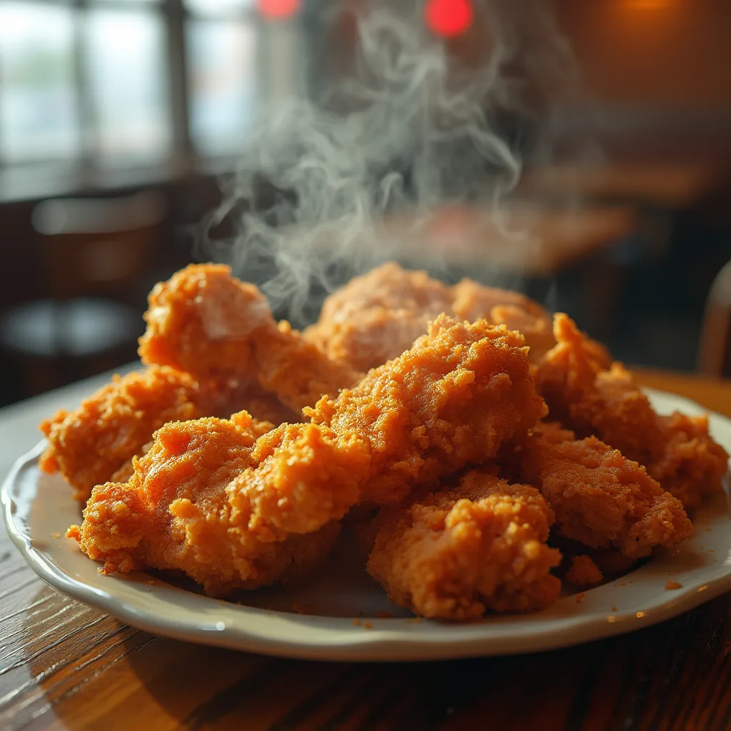 Delicious plate of fried chicken from a local diner